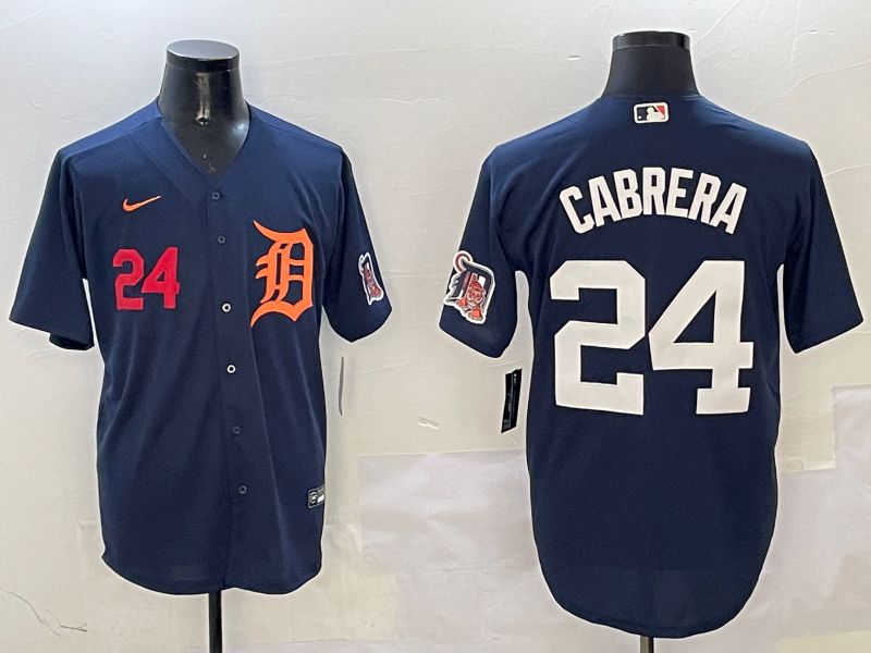 Men Detroit Tigers #24 Cabrera Drak Blue Game 2025 Nike MLB Jersey style 3113->detroit tigers->MLB Jersey